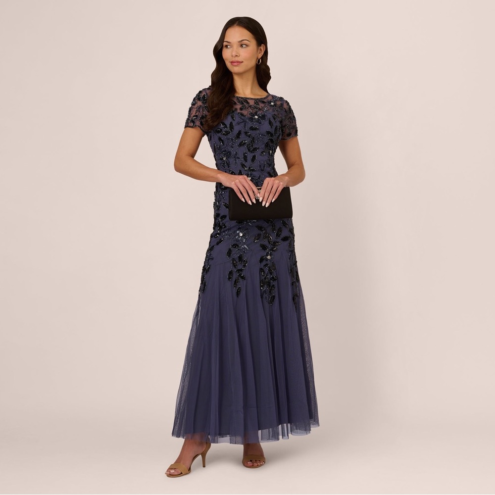 Adrianna Papell Navy Blue Maxi Dress - Picture 3 of 10
